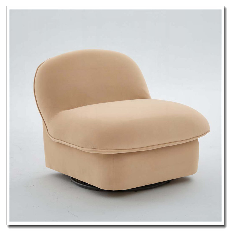 Fauteuil d'appoint pivotant en velours, Kaki