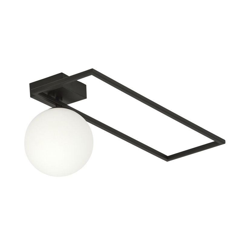 Appiah Glass Flush Mount, Opal, 25cm  x 47cm W x 74.5cm D