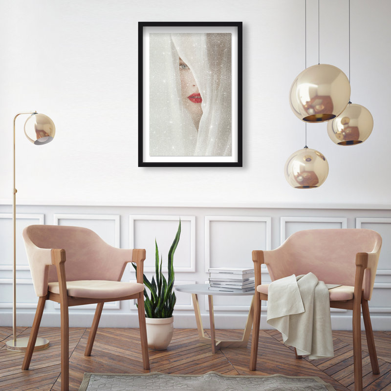 Secret Under Silk Print by Oliver Gal, 16.5"H x 11.5"W, Black Shadowbox