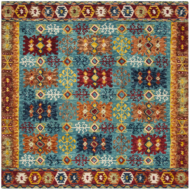 Tapis en laine touffeté à la main Vahakn, Carré 9 pi