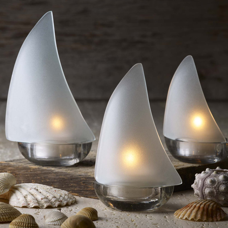 Regatta Glass Tabletop Tealight Holder, White