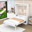 Lit escamotable double en bois avec tiroirs de rangement doubles