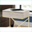Table basse beige aspect marbre avec structure en métal doré Tiroir de rangement spacieux pour le salon / la chambre à coucher-1704014396