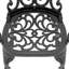 Chaise de patio en fonte d'aluminium 6 pièces avec cadre noir et coussins blanc cassé-1759192506