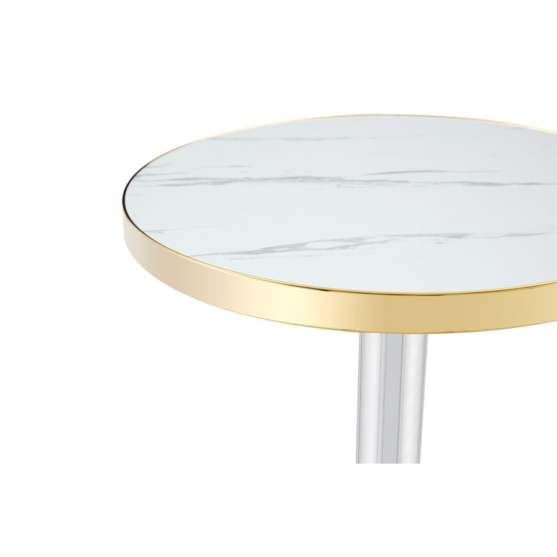 Table bistro Minimalist, Blanc / argenté