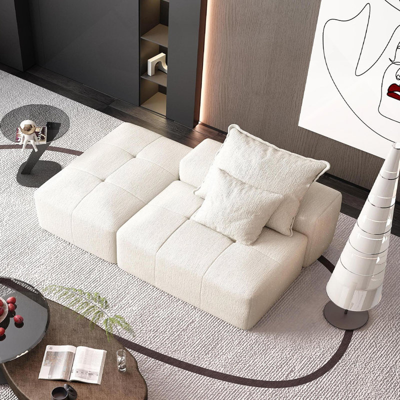 Canapé modulaire moderne surdimensionné avec coussins moelleux, sans assemblage, idéal pour les réunions de famille et la détente