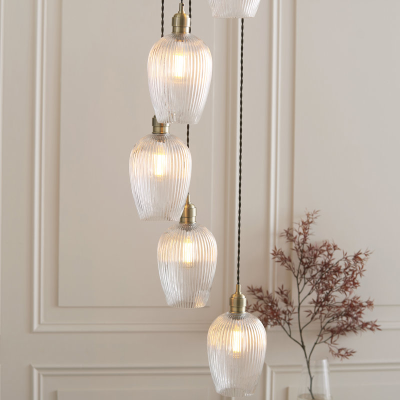 Alans 7 - Light Chandelier, Antique Brass