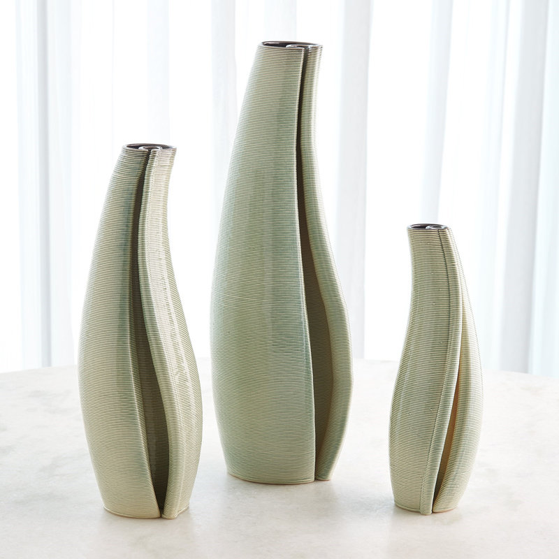 Earthenware Table Vase, Overall Height-  21.50"