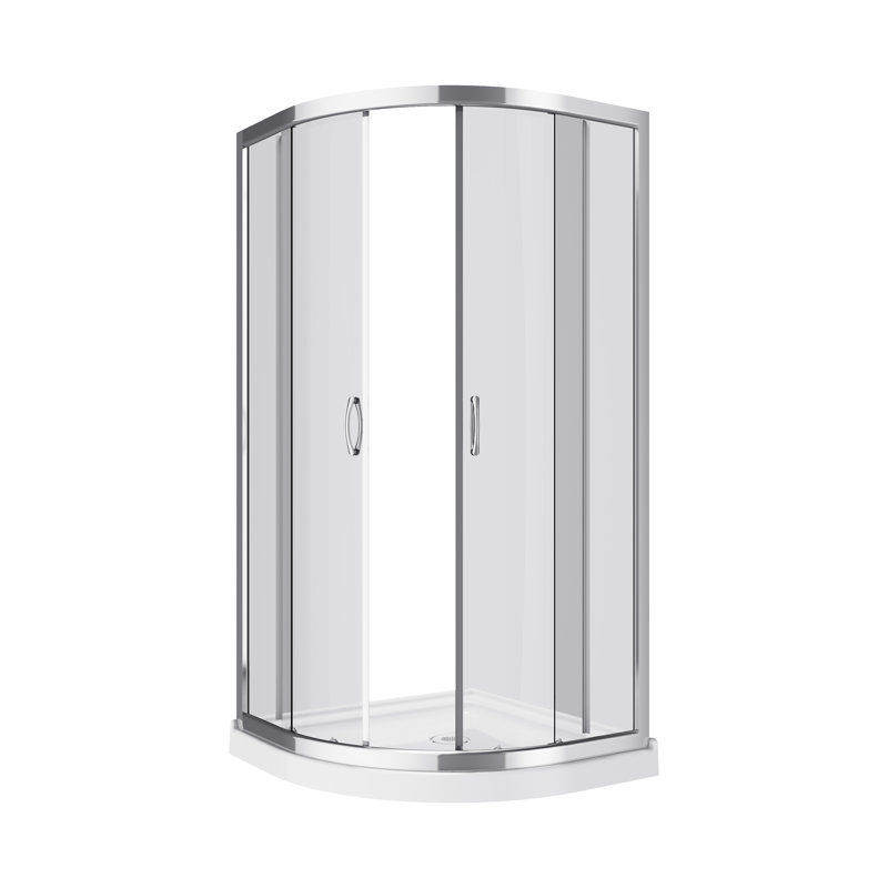 Ensemble de douche ronde sans cadre de l 40 po x P 40 po x H 75 po avec base incluse