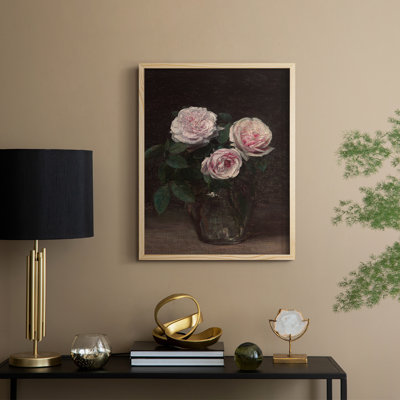 Reproduction florale vintage avec encadrement CCL XXX - bois massif