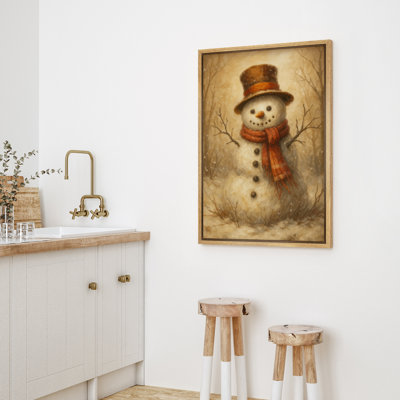Bonhomme de neige avec chapeau et écharpe