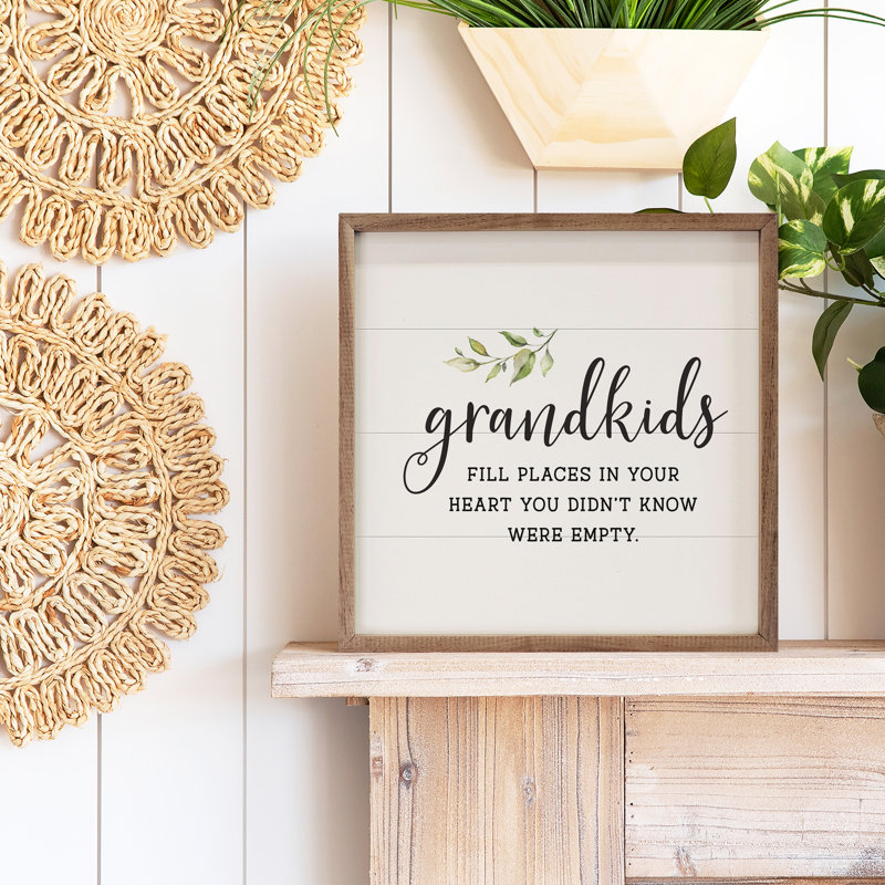 Grandkids Greenery White, 16" W x 16" H