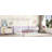 Full Size Canopy Frame Rubber Wood Floor Bed With Fence,Guardrails,White-638814981