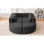 Canapé modulaire Boneless de 114,9 po avec des extrémités arrondies, un siège confortable de 24,4 po et un revêtement respirant Boucle pour le salon, 6 sièges, motif noir, profondeur d'assise, tissu doux-133451097-133451096