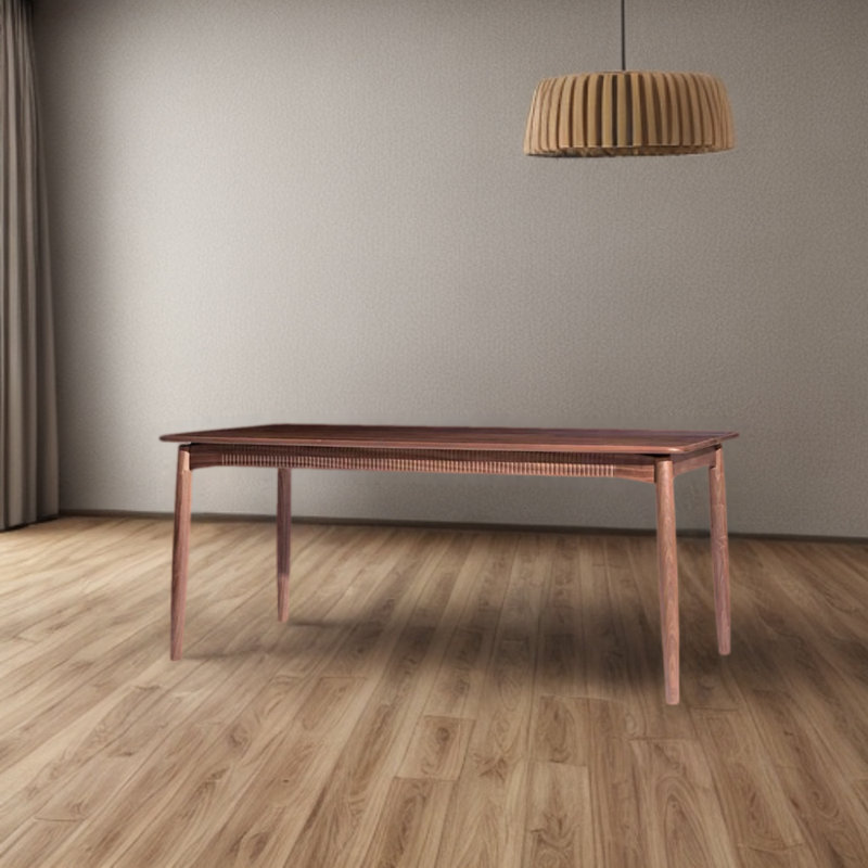 Beautiful Rectangular Dining Table For Home Use Walnut Solid Wood Dining Table, 31.49" W x 55.11" L