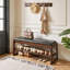 Banc de rangement avec siège rembourré et plateau relevable avec tablettes ouvertes-133713485-133713487-133713489