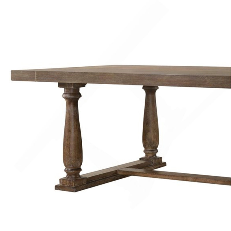 Table de salle à manger en tréteaux exquise pour une expérience culinaire élégante, H 30 po x L 42 po x l 84 po, Chêne