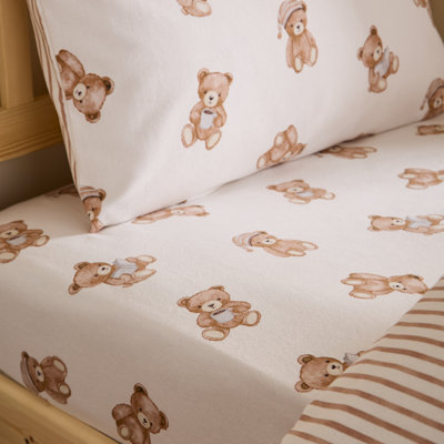 Brushed Teddy Bear Cotton Fitted Sheet