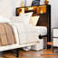 Lit plateforme simple en métal avec tête de rangement, station de charge et intelligent pour la chambre à coucher - sans sommier, lumières à cadre à assemblage rapide, bruit de station, grande capacité, assemblage simple