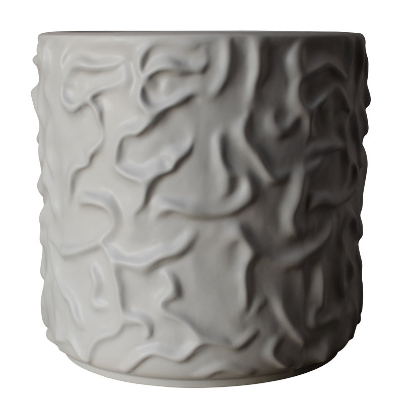 Vase de table en céramique Josephine, Blanc, H 12,6 po x l 4,75 po x P 4,75 po