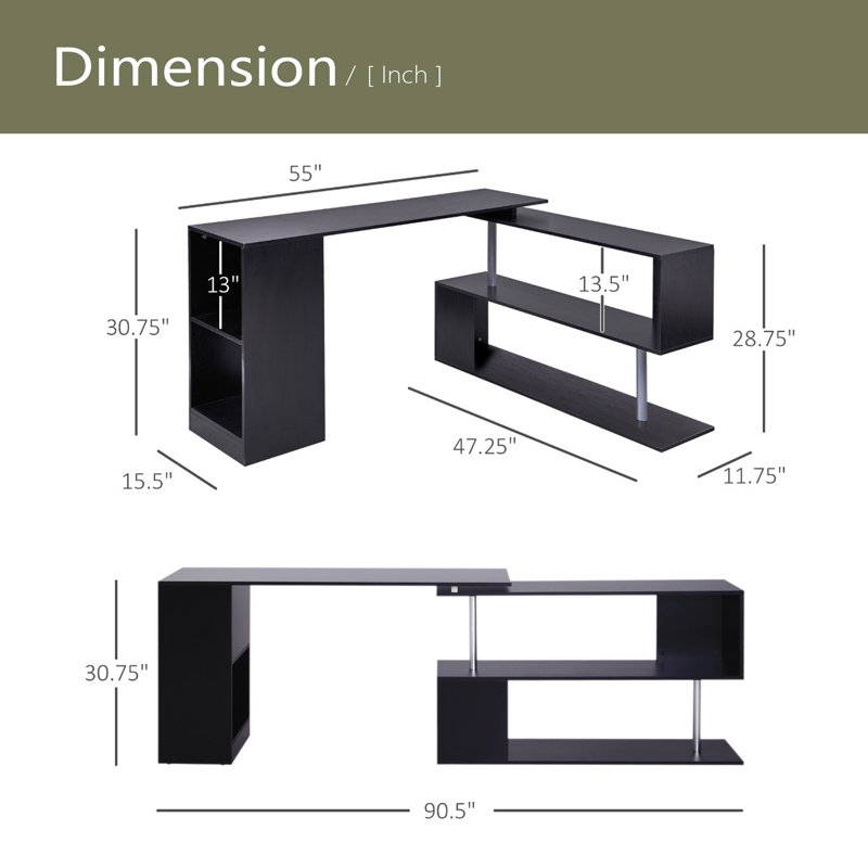 Poste de travail rotatif d'angle Modernhome