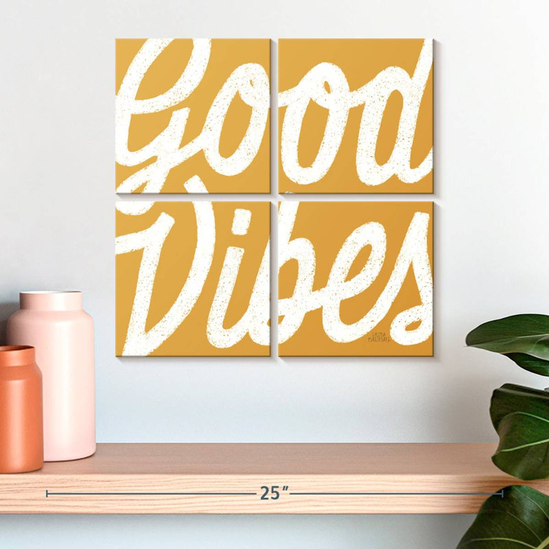 Tergel Good Vibes - jaune, H 18 po x l 18 po