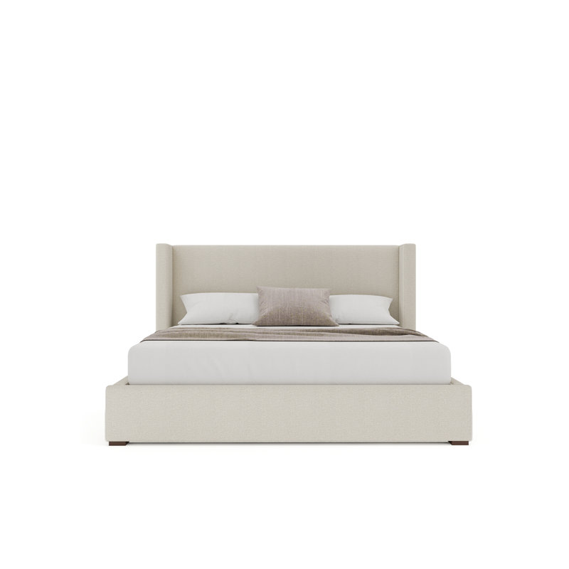 Aylet Low Upholstered Bed, Boucle Off White, Queen