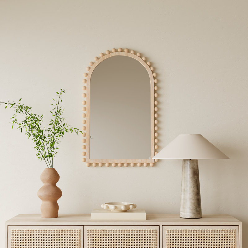 Waltham Solid Wood Arch Mirror, Natural