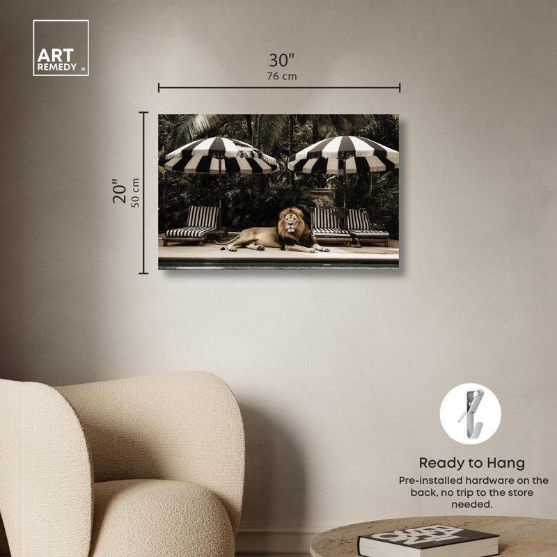 «Luxe of the Jungle King», photographie rétro sur toile par Art Remedy, reproduction sur toile, H 20 po x l 30 po