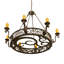 Lustre de roue de wagon de style bougie 8 lumières Witter