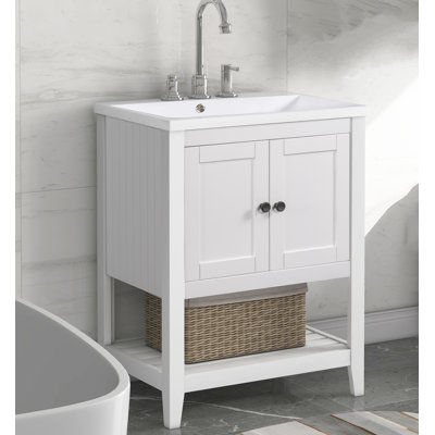 Meuble-lavabo simple 24 po avec plateau en céramique Starlisa