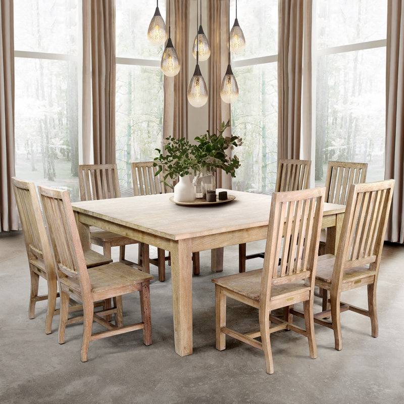 Arnisa Mahogany Solid Wood Dining Table, Light Rustic