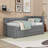 Wooden Upholstered Three Drawers Daybed with Trundle and Slats-458612025-458612031