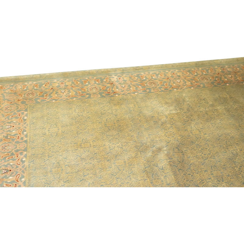 Hand Knotted Wool Oriental Area Rug in Green