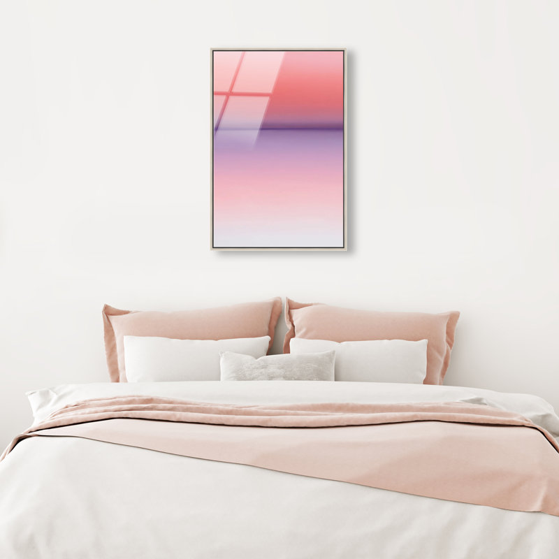 Peach Coastline II Print by Oliver Gal, 55"H x 37"W, Silver Floater Frame