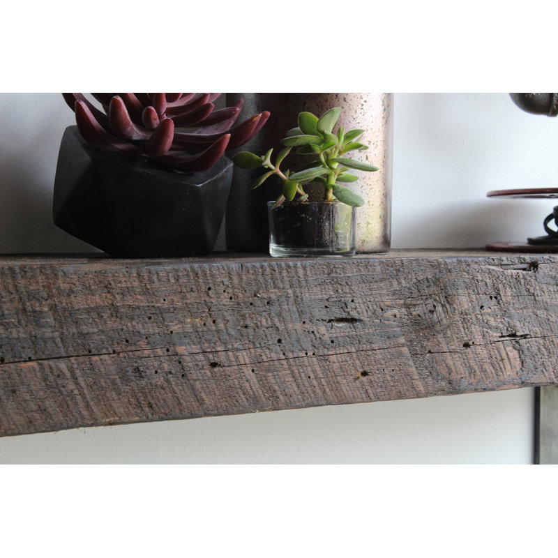 Tablette en bois de grange récupéré 2 pièces Chumbley, L 40 po x P 7 po x H 3 po (tablette supérieure / , Grain de café