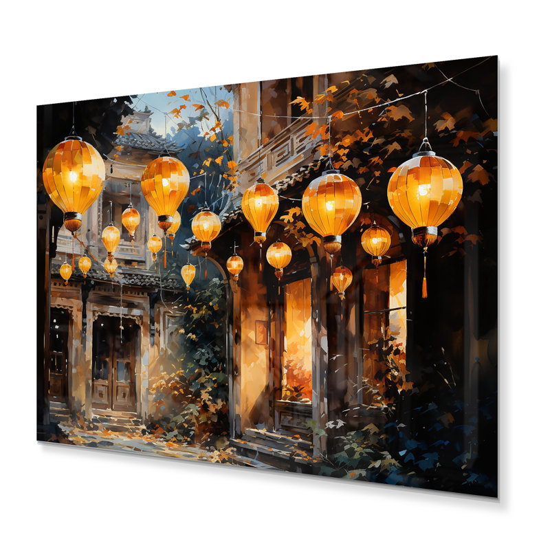 Vietnam Hoi an Lanterns II - Décoration murale en métal Vietnam, H 30 po x l 40 po x P 1 po