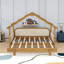Lits pour enfants simples en bois avec cadre de maison et conception ludique-1127672030