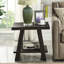 Table basse gris anthracite et beige patiné - 3 tablettes de rangement contemporaines en bois-1520083264