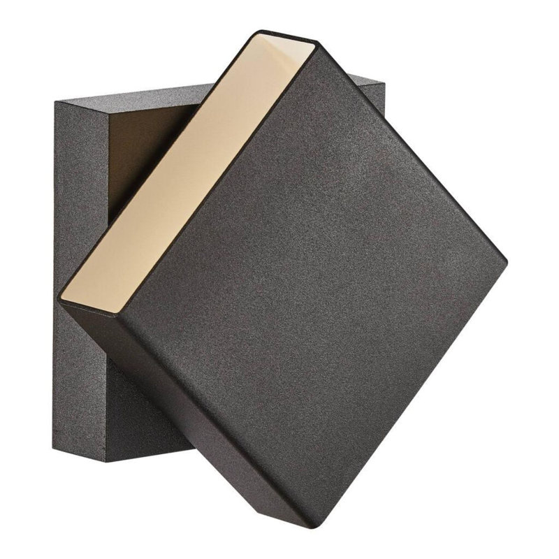 0cm H Integrated LED Outdoor Flush Mount, Black