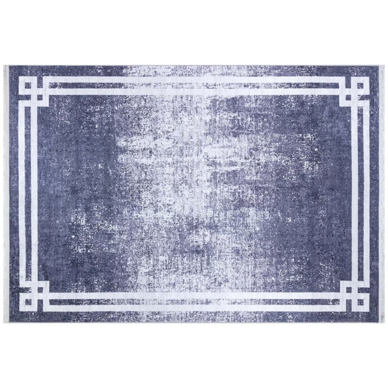 Tapis lavable en polyester à imprimé géométrique Arica, Rectangle 2 pi 7 po x 4 pi 11 po