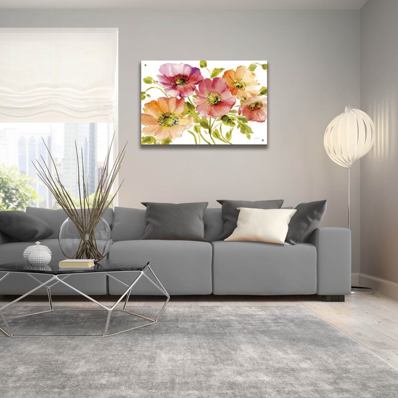 «Autumn Poppies» par Katrina Pete, art mural en verre acrylique, H 24 po x l 36 po x P 0,2 po