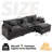 Chenille Upholstered Sectional Sofa Couch with Ottoman-1219246338-1219246343