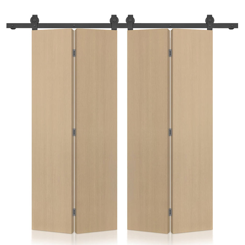 Ensemble de quincaillerie pour porte de grange coulissante à double structure en chêne, 48 po x 88 po