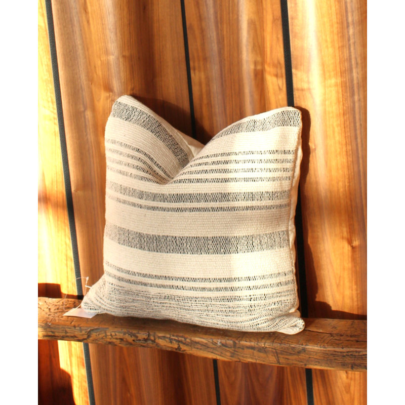 Housse de coussin, Carré 18 po, Gris à rayures