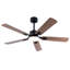Ventilateur de plafond intérieur / extérieur de 52 pouces avec lumière DEL et télécommande, moteur à courant continu réversible à 6 vitesses, noir élégant, pales à double finition
