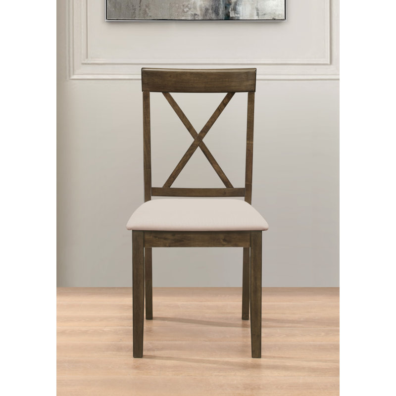 Chaise d'appoint à dossier croisé gris Alyas, Brun