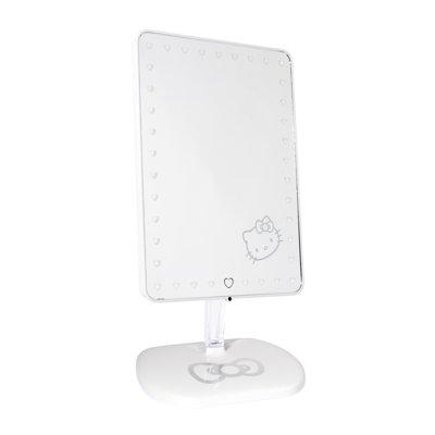 Hello Kitty Touch Pro Makeup Mirror with 360 Degree Rotation and LED Lights, Wireless Bluetooth Speakers