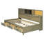 Lit de jour simple en bois avec 3 tiroirs de rangement-233565939