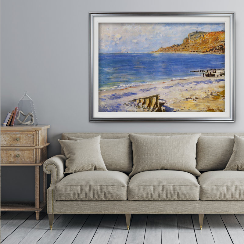 «Sailing At Sainte Adresse» par Claude Monet, impression, H 31 po x l 43 po x P 1,5 po, Argent